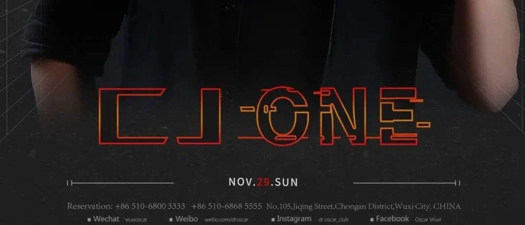 11.29 DJ CJONE｜ 狂躁、宣泄之夜降临锡城